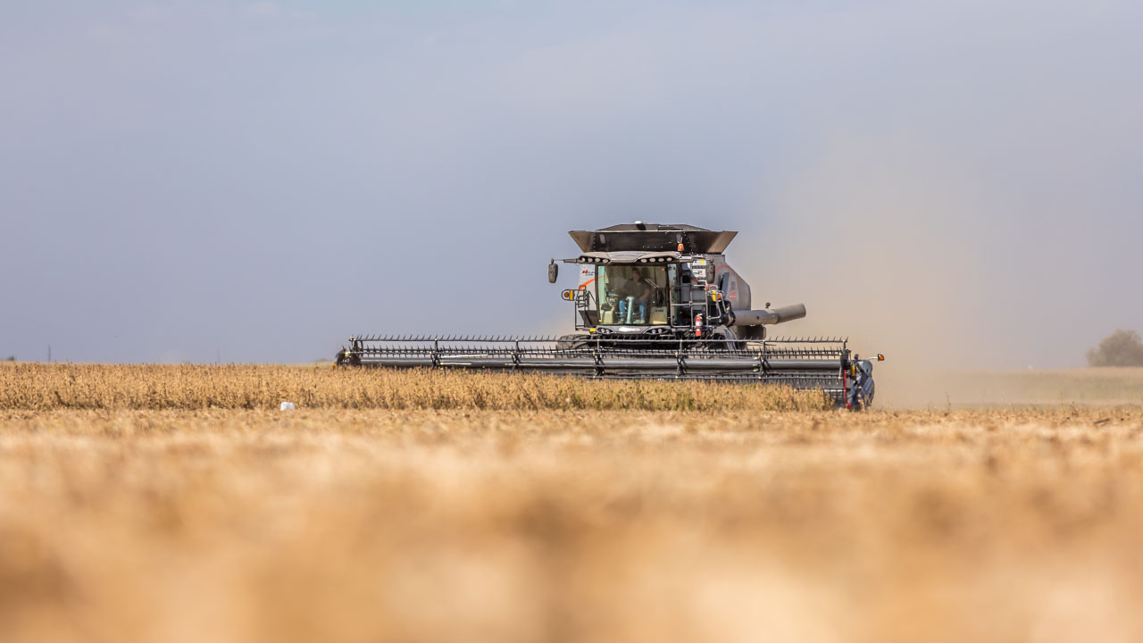 Gleaner combine in a field