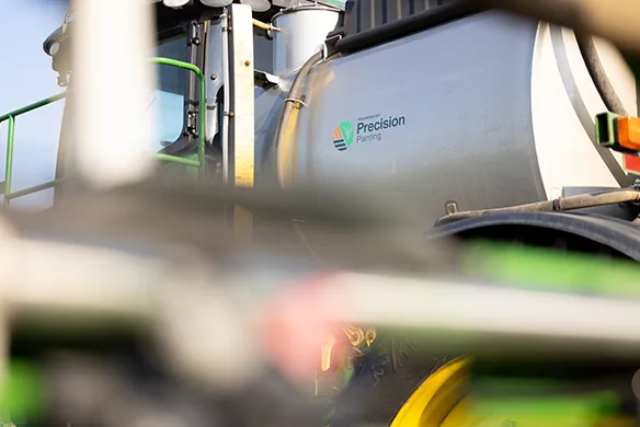 Precision Planting decal on a sprayer