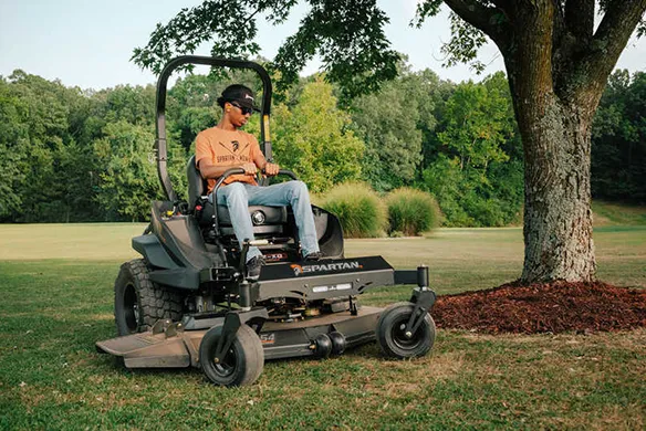 Spartan RZ-HD Blackout zero-turn mower delivering upgraded performance and durable residential mowing capability