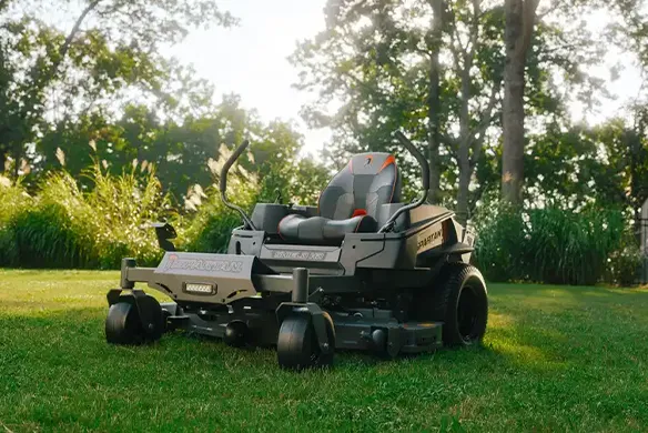 Spartan Shield HD residential zero-turn mower featuring a durable frame and comfortable operator seat