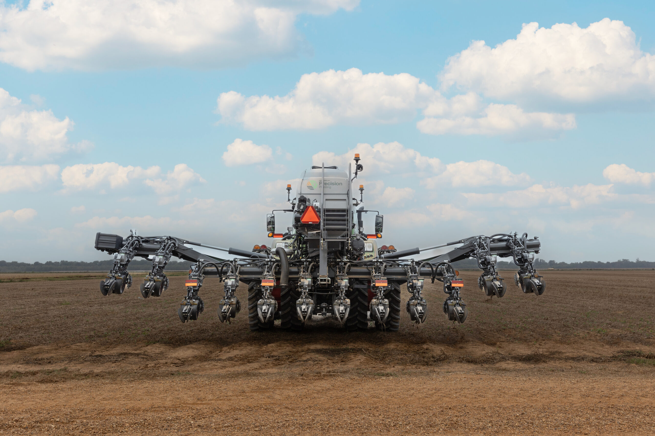 Fendt Optimum planter planting crops across a field.