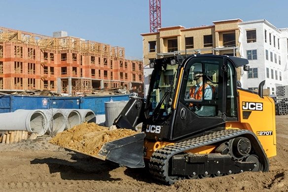 JCB 270T compact track loader moving material on a construction site