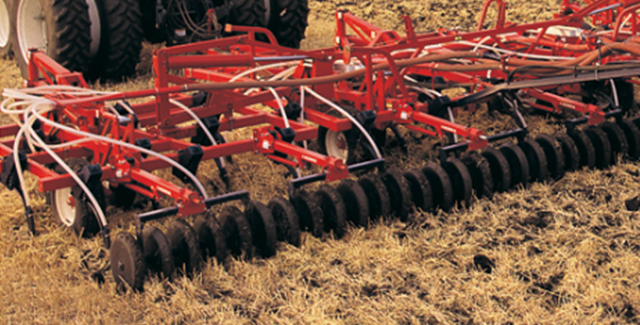 Rear view of Morris tillage equipment