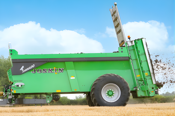 Joskin muck spreader being used in a field
